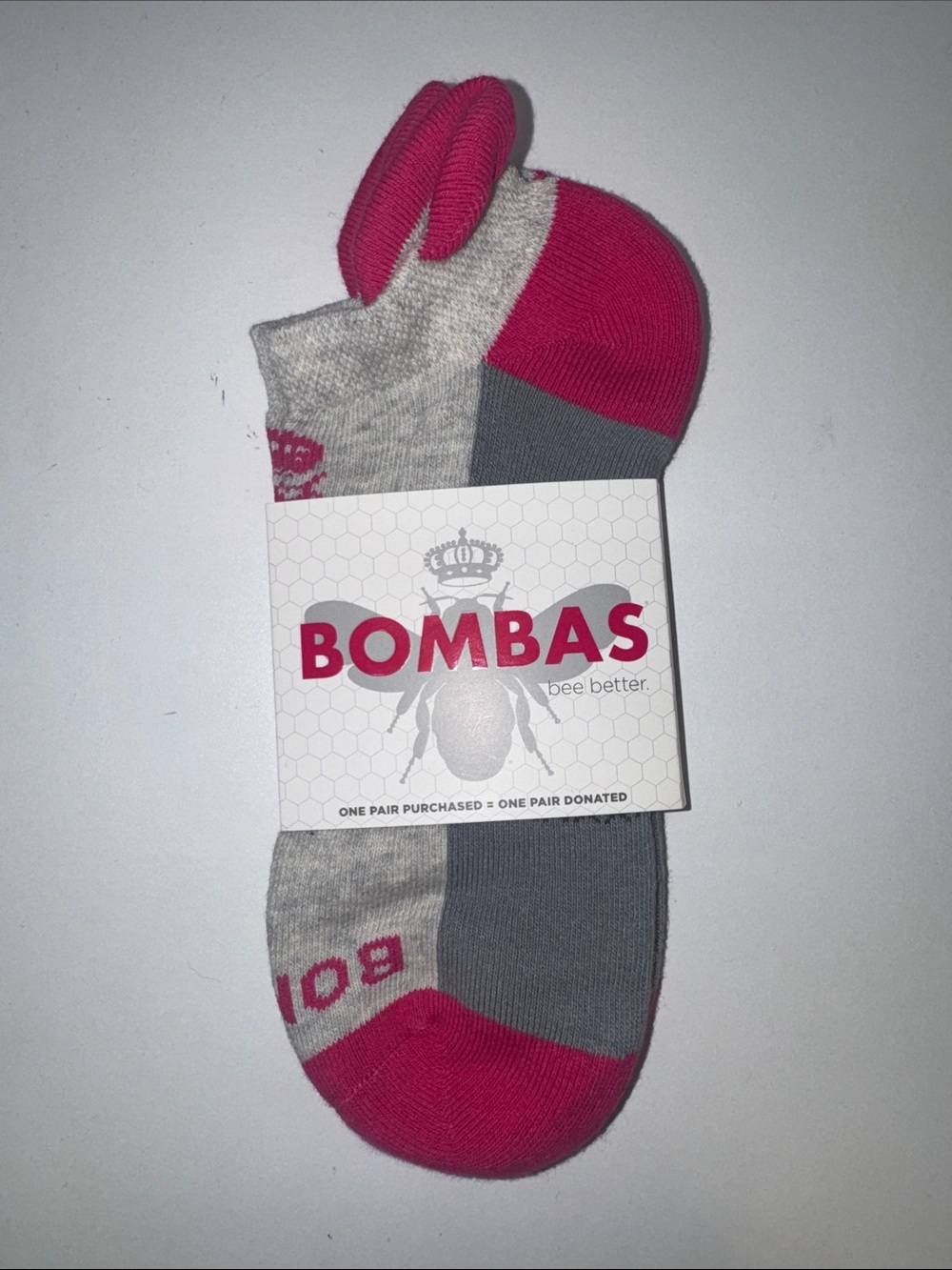 Bombas Low-Cut Socks in Pink and Gray